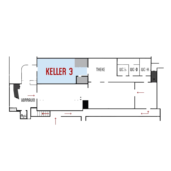 Brauwelt Köln - Lageplan vom Brauhauskeller 3