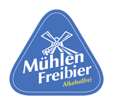 Mühlen Freibier Logo in blau, dreieckig